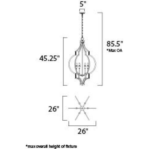 Crest Oil Rubbed Bronze / Antique Brass Chandelier - Chandeliers