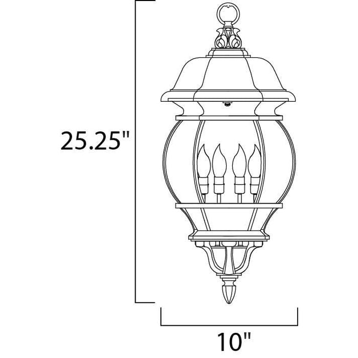 Crown Hill Black Outdoor Hanging Lantern - Outdoor Hanging Lantern