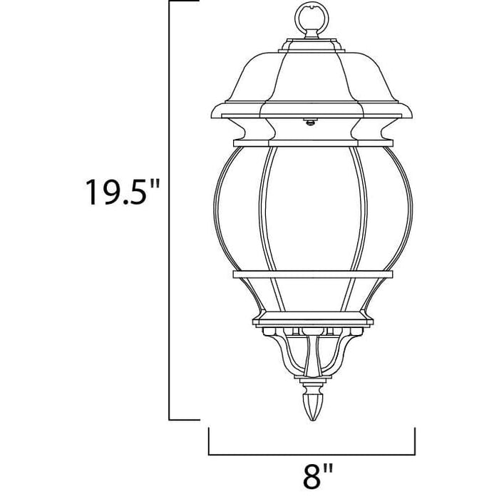 Crown Hill Black Outdoor Hanging Lantern - Outdoor Hanging Lantern