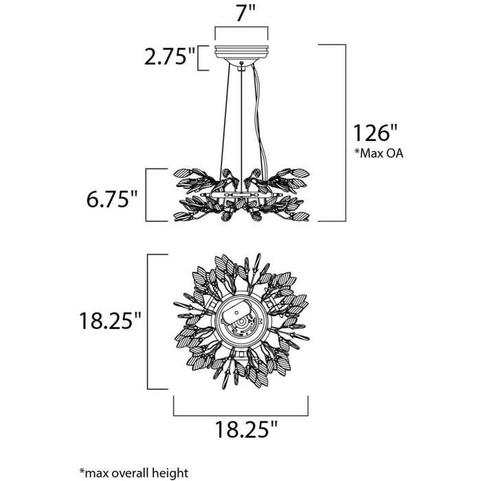Crystal Garden Gold Leaf Multi-Light Pendant - Pendants