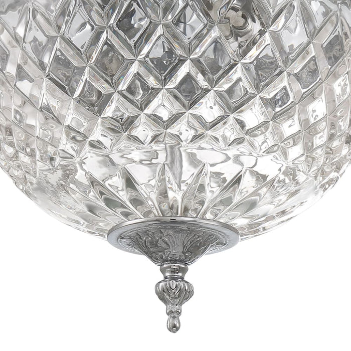Crystorama 2 Light Polished Chrome Crystal Ceiling Mount - Flushmounts