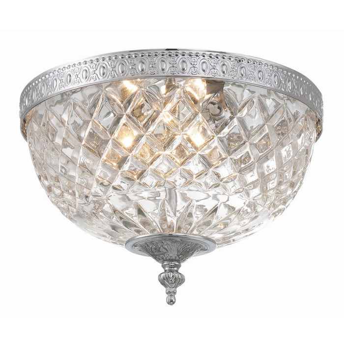 Crystorama 2 Light Polished Chrome Crystal Ceiling Mount - Flushmounts