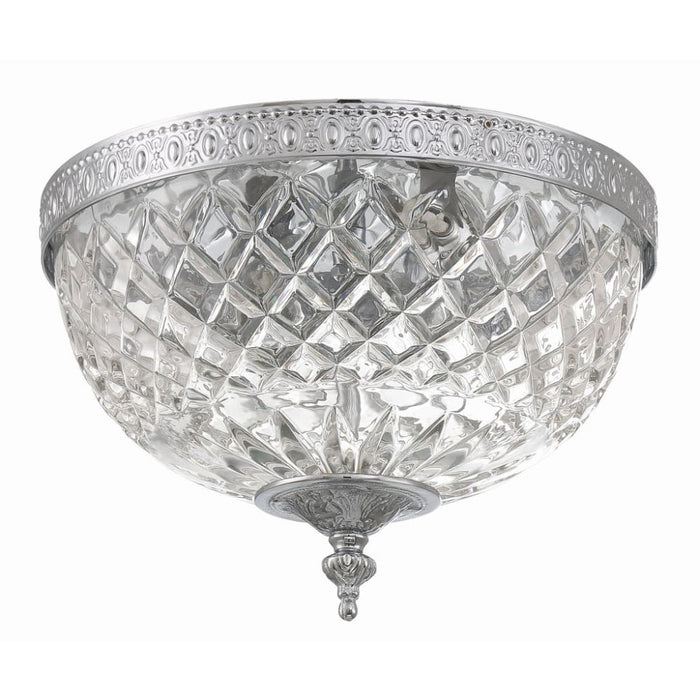Crystorama 2 Light Polished Chrome Crystal Ceiling Mount - Flushmounts