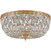 Crystorama 3 Light Clear Hand Cut Olde Brass Ceiling Mount - Ceiling Mount