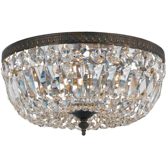 Crystorama 3 Light Clear Spectra English Bronze Ceiling Mount - Ceiling Mount