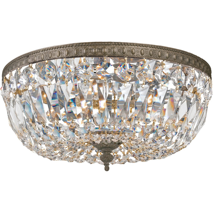 Crystorama 3 Light English Bronze Clear Hand Cut Ceiling Mount - Ceiling Mount