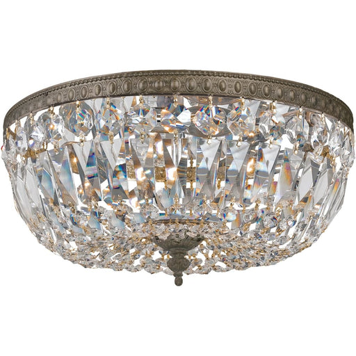 Crystorama 3 Light English Bronze Clear Italian Ceiling Mount - Ceiling Mount