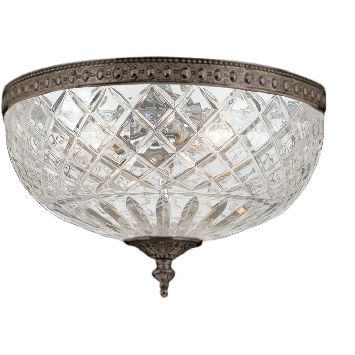 Crystorama 3 Light English Bronze Crystal Ceiling Mount - Ceiling Mount