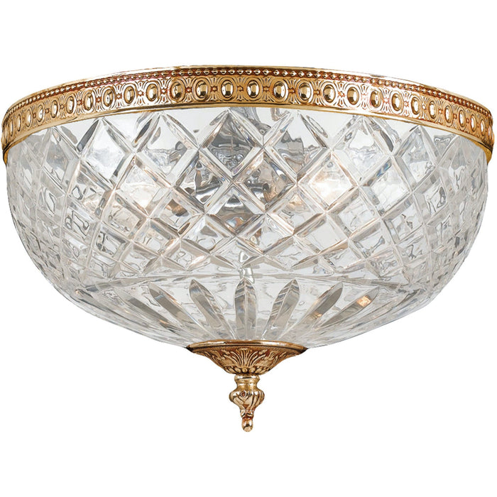 Crystorama 3 Light Olde Brass Crystal Ceiling Mount - Ceiling Mount