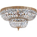 Crystorama 4 Light Clear Hand Cut Olde Brass Ceiling Mount - Ceiling Mount