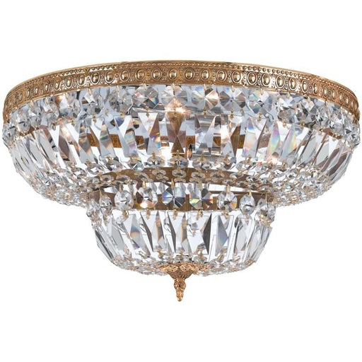 Crystorama 4 Light Clear Spectra Olde Brass Ceiling Mount - Ceiling Mount