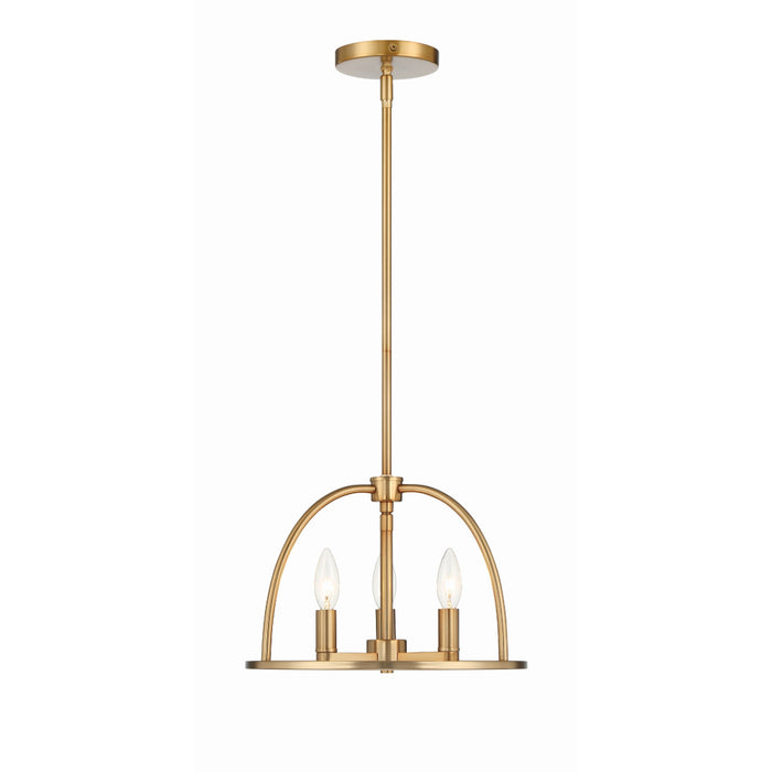 Crystorama Abbott Vibrant Gold 3 Light Chandelier ABB-3003-VG - Chandeliers