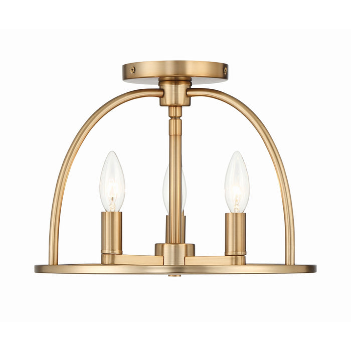 Crystorama Abbott Vibrant Gold 3 Light Semi-Flushmount ABB-3003-VG_CEILING - Semi-Flushmounts