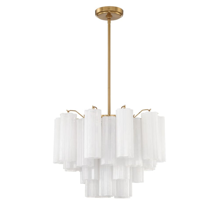 Crystorama Addis Aged Brass 6 Light Chandelier ADD-306-AG-WH - Chandeliers