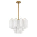Crystorama Addis Aged Brass 6 Light Chandelier ADD-306-AG-WH - Chandeliers