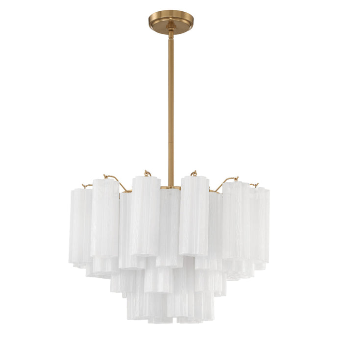 Crystorama Addis Aged Brass 9 Light Chandelier ADD-308-AG-WH - Chandeliers