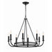 Crystorama Bailey Matte Black 8 Light Chandelier BAI-A2108-MK - Chandeliers