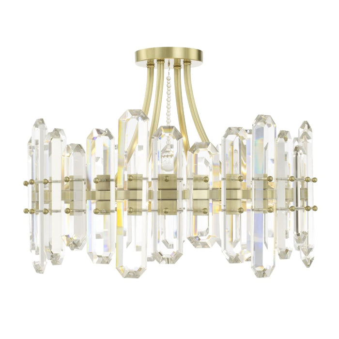 Crystorama Bolton Aged Brass 4 Light Semi-Flushmount BOL-8884-AG - Semi-Flushmounts