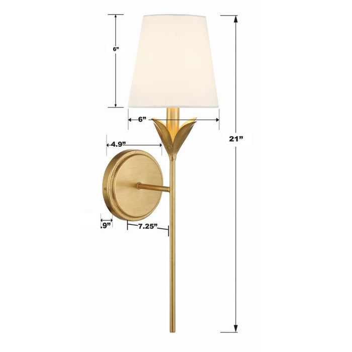 Crystorama Broche Antique Gold 1 Light Wall Sconce 531-GA - Wall Sconces