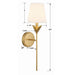 Crystorama Broche Antique Gold 1 Light Wall Sconce 531-GA - Wall Sconces