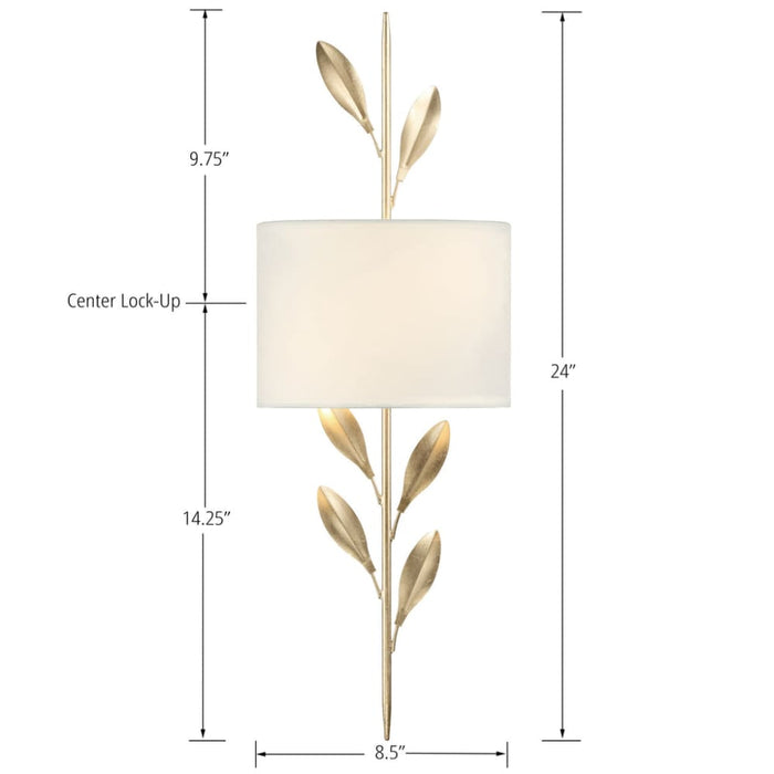 Crystorama Broche Antique Gold 2 Light Wall Sconce 501-GA - Wall Sconces