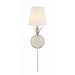 Crystorama Broche Antique Silver 1 Light Wall Sconce 531-SA - Wall Sconces