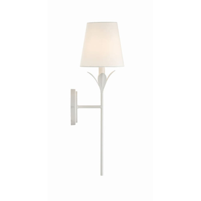 Crystorama Broche Matte White 1 Light Wall Sconce 531-MT - Wall Sconces