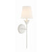 Crystorama Broche Matte White 1 Light Wall Sconce 531-MT - Wall Sconces