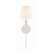 Crystorama Broche Matte White 1 Light Wall Sconce 531-MT - Wall Sconces