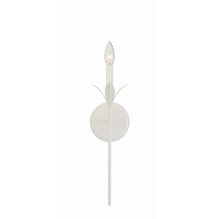 Crystorama Broche Matte White 1 Light Wall Sconce 531-MT - Wall Sconces