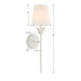Crystorama Broche Matte White 1 Light Wall Sconce 531-MT - Wall Sconces