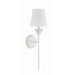 Crystorama Broche Matte White 1 Light Wall Sconce 531-MT - Wall Sconces