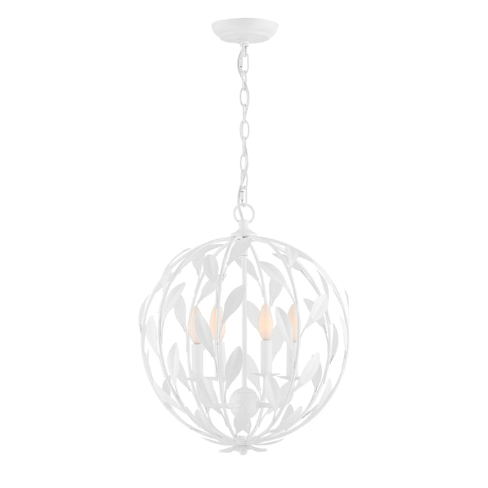 Crystorama Broche Matte White 4 Light Mini-Chandelier 504-MT - Mini-Chandeliers