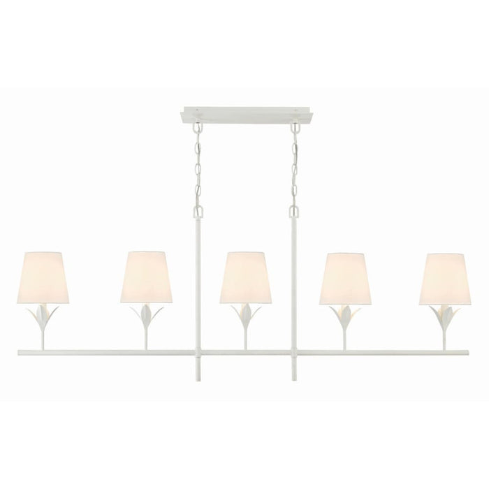 Crystorama Broche Matte White 5 Light Chandelier 537-MT - Chandeliers