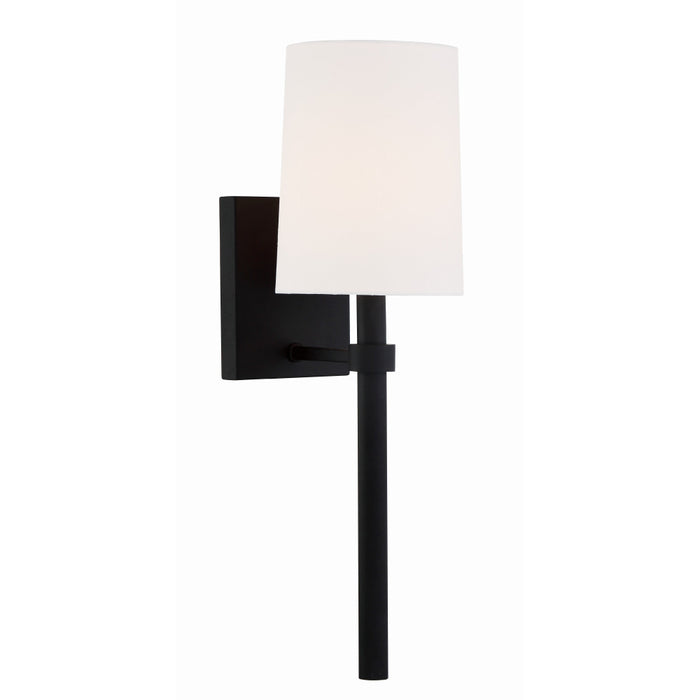 Crystorama Bromley Black Forged 1 Light Wall Sconce BRO-451-BF - Wall Sconces