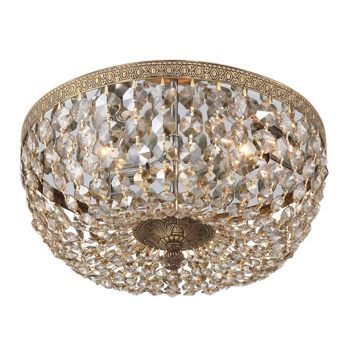 Crystorama Ceiling Mount Olde Brass 3 Light Flushmount 714-OB-GT-MWP - Flushmounts