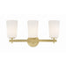 Crystorama Colton Aged Brass 3 Light Wall Sconce COL-103-AG - Wall Sconces