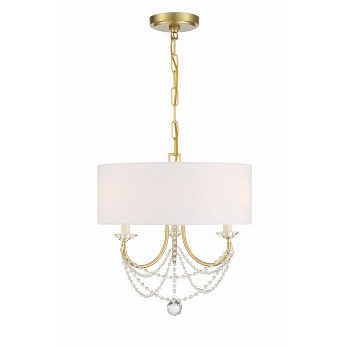 Crystorama Delilah Aged Brass 3 Light Mini-Chandelier DEL-90803-AG - Mini-Chandeliers