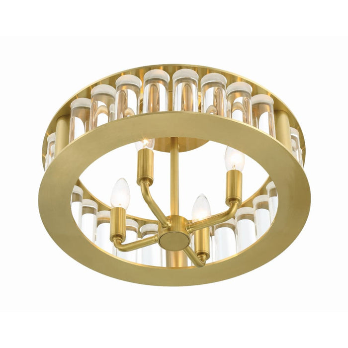 Crystorama Farris Aged Brass 4 Light Semi-Flushmount FAR-6000-AG - Semi-Flushmounts