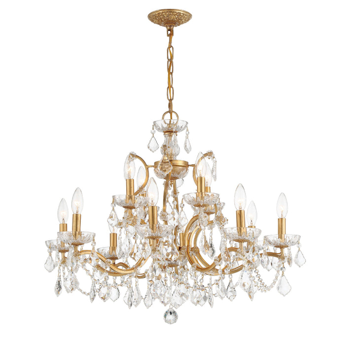 Crystorama Filmore Antique Gold 12 Light Chandelier 4456-GA-CL-MWP - Chandeliers