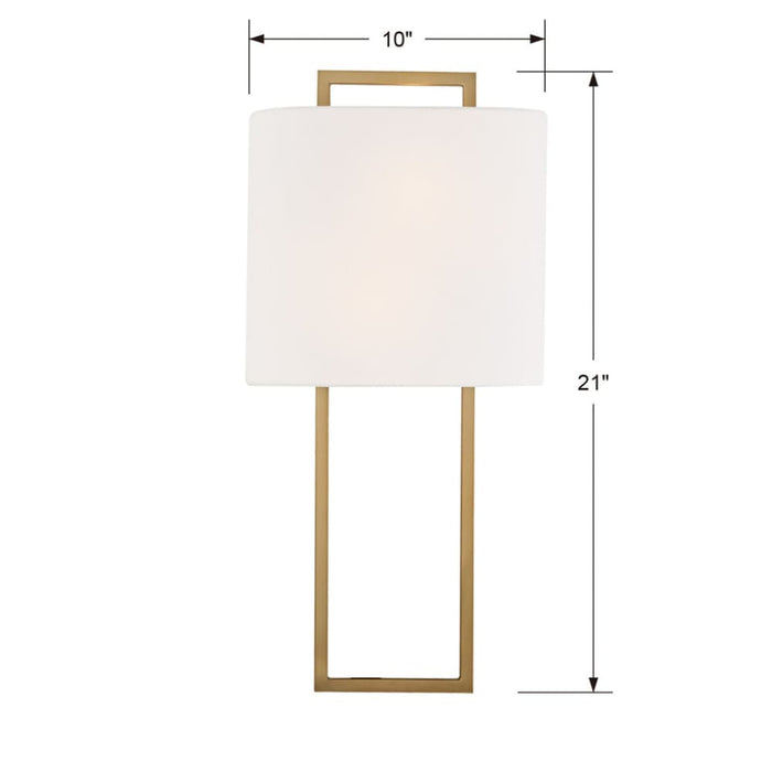 Crystorama Fremont Vibrant Gold 2 Light Wall Sconce FRE-422-VG - Wall Sconces