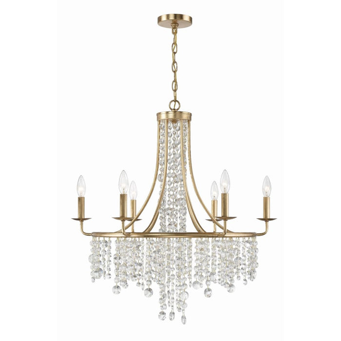 Crystorama Gabrielle Antique Gold 6 Light Chandelier GAB-B7306-GA - Chandeliers