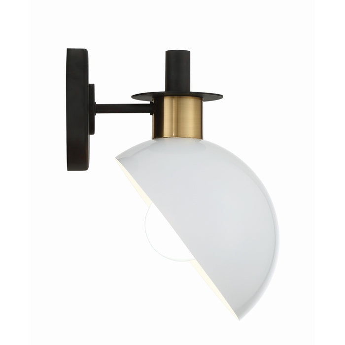 Crystorama Gigi Black + Aged Brass 1 Light Wall Sconce GIG-811-BK-AG - Wall Sconces