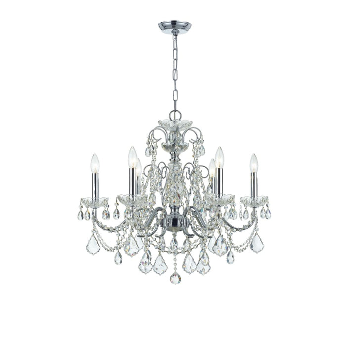 Crystorama Imperial Polished Chrome 6 Light Chandelier 3226-CH-CL-I - Chandeliers