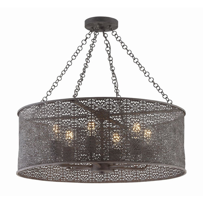 Crystorama Jasmine Forged Bronze 6 Light Chandelier JAS-A5016-FB - Chandeliers