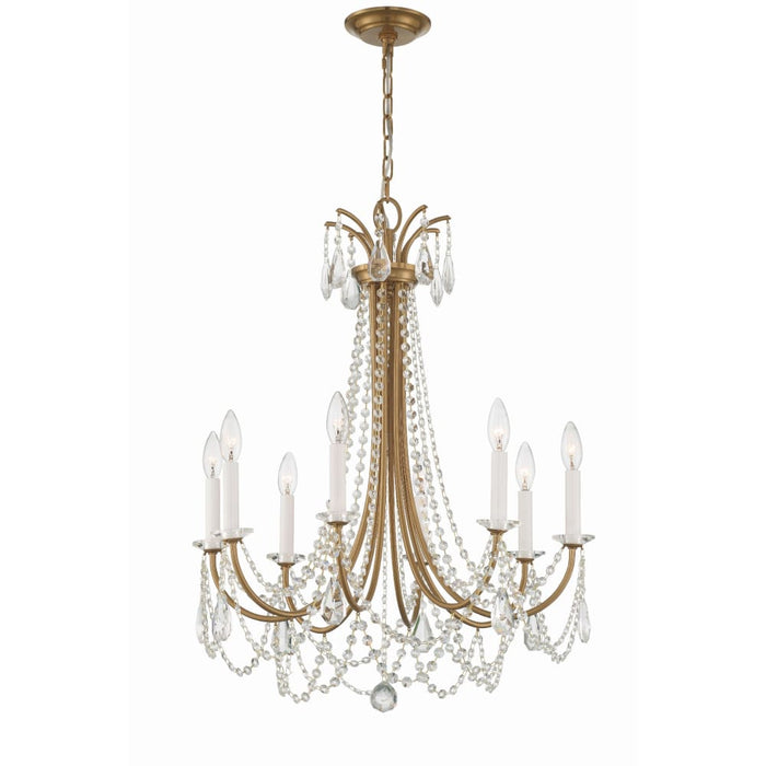 Crystorama Karrington Aged Brass 8 Light Chandelier KAR-90908-AG-CL-MWP - Chandeliers