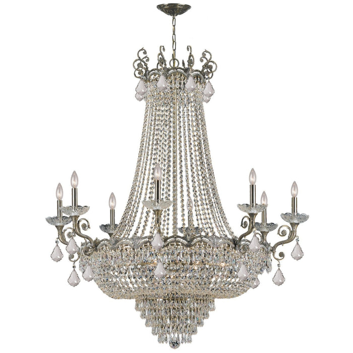 Crystorama Majestic Historic Brass 20 Light Chandelier 1488-HB-CL-SAQ - Chandeliers