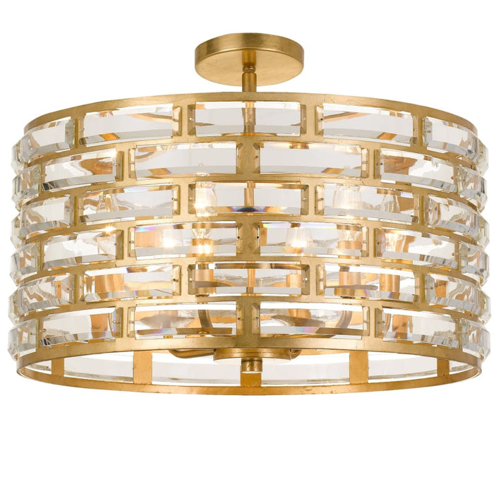 Crystorama Meridian Antique Gold 6 Light Semi-Flushmount MER-4866-GA_CEILING - Semi-Flushmounts