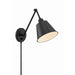 Crystorama Mitchell Matte Black 1 Light Swing-Arm Wall Lamp MIT-A8020-MK - Swing-Arm Wall Lamps