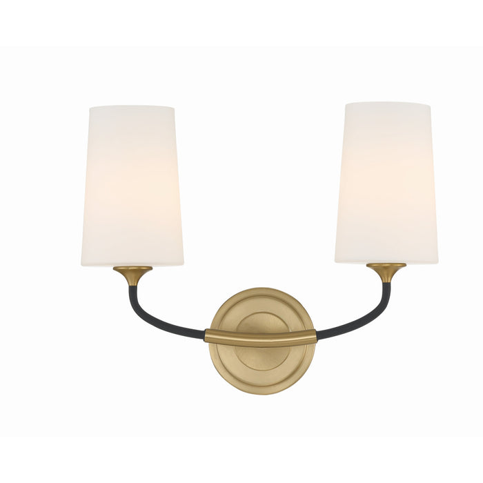 Crystorama Niles Black Forged Modern Gold 2 Light Wall Sconce NIL-70012-BF-MG - Wall Sconces